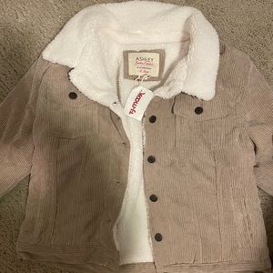 Corduroy tan jacket with white soft inside